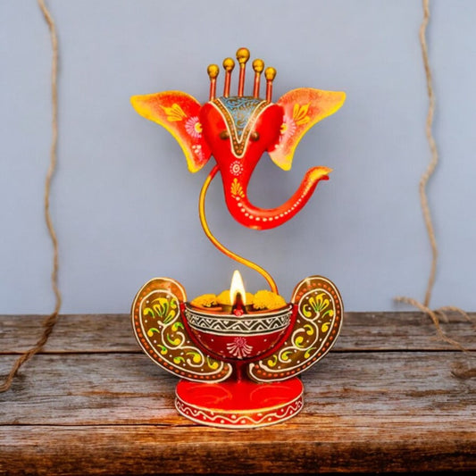 Handicraft Iron Ganesha ji T Light Candle Holder