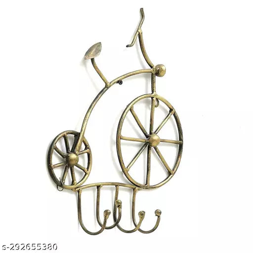 Kraphy Antique Metal Cycle Key Holder with 4 Hooks