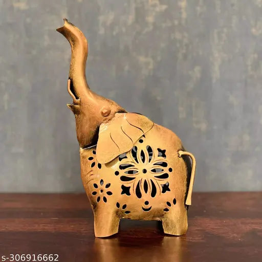 Kraphy Metal Tea Light Candle Holder for Home Décor Elephant Design