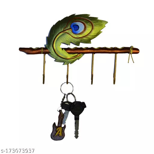 Metal Wall Art Mutlicolour Pankh Wall Key Hanger