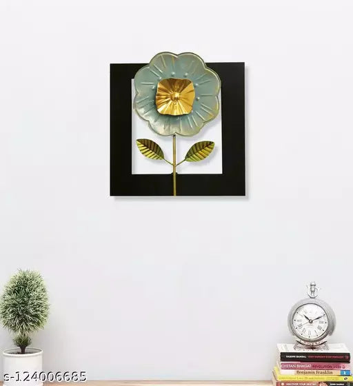 Kraphy Iron and MDF Wood Wall Framed Leaf Wall Art In Multicolour