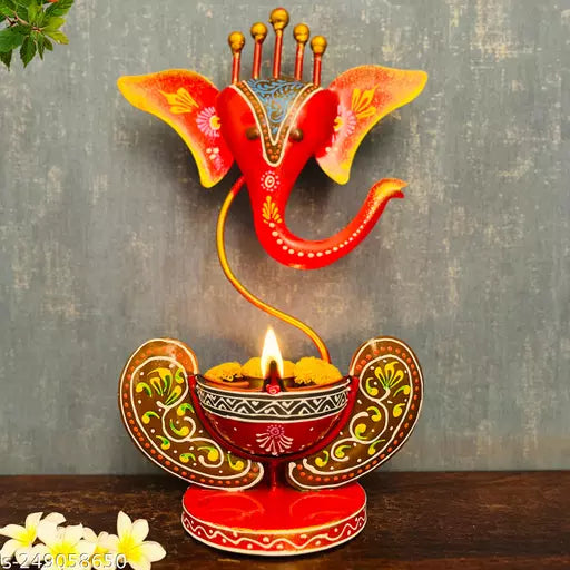 Handicraft Iron Ganesha ji T Light Candle Holder