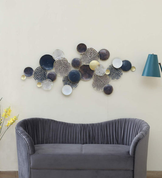 Multicolour Circle Wall Multicolour Panel Metal Wall Art,